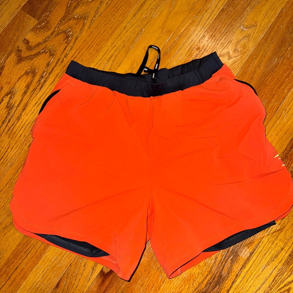 Men's Orange Athletic Shorts